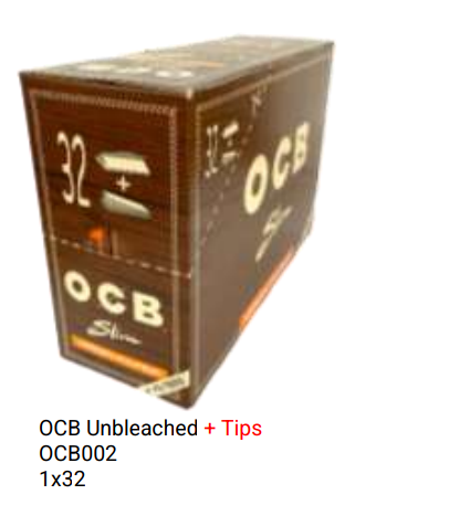 OCB Slim Unbleached + Tips